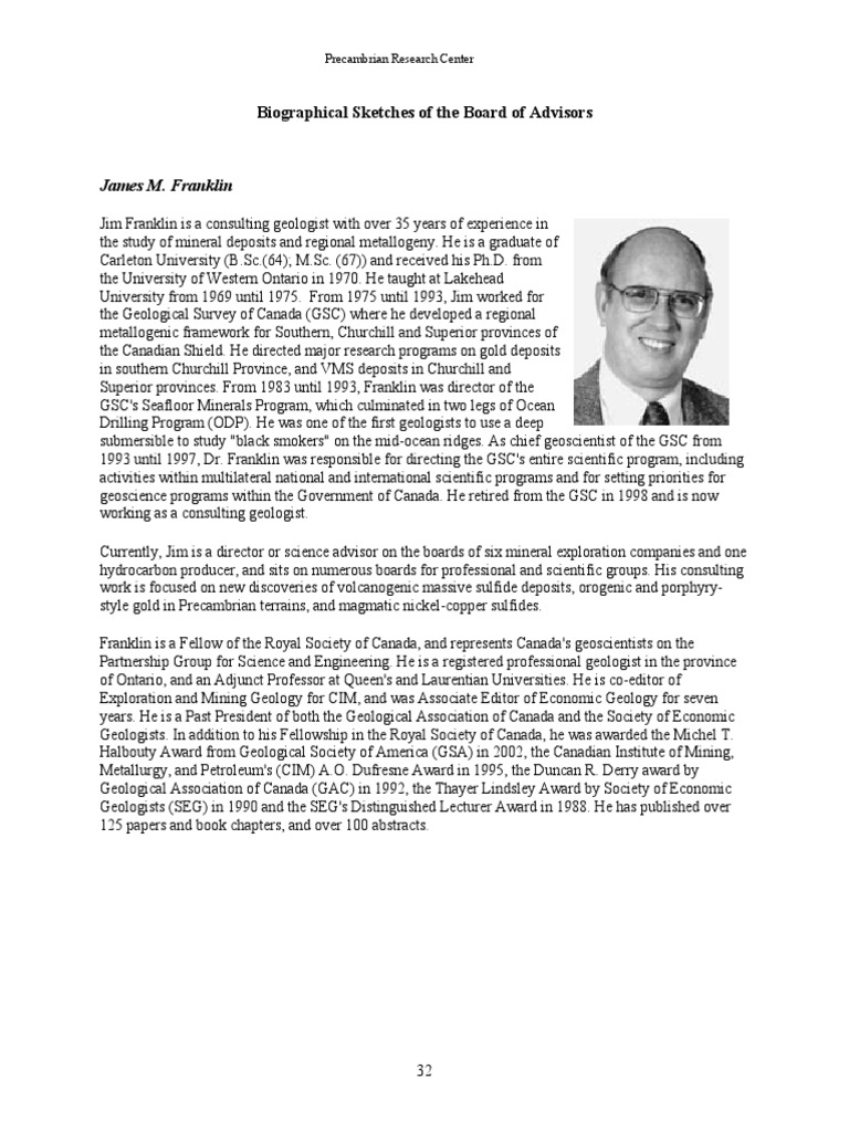 James Franklin PDF Geology Canada