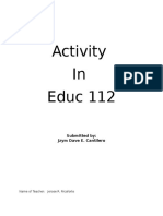 Activity Educ 112