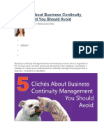 5 Clichés About Business Continuity Management You Should Avoid