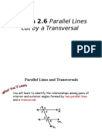 Lesson 2.6 Parallel Lines and Transversals