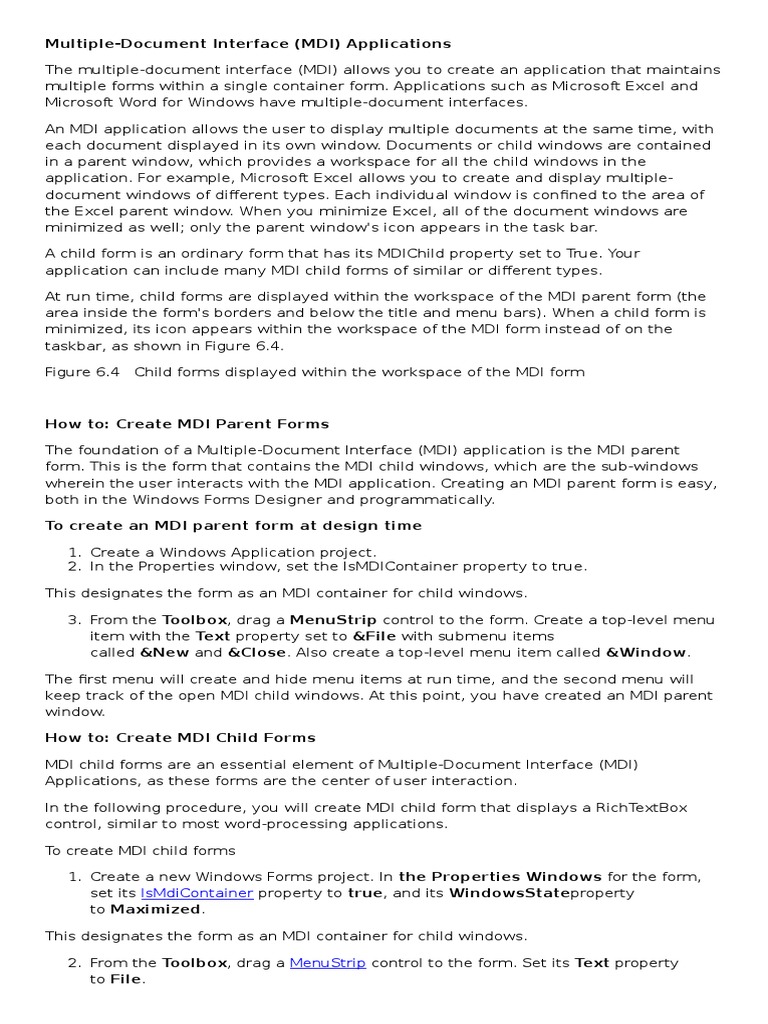 MDI | PDF | Human–Computer Interaction | System Software