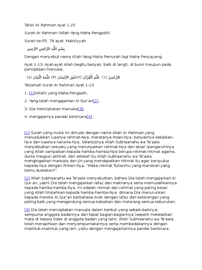 Tafsir Ar Rahman Ayat 1