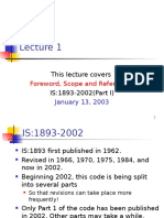 Foreword, Scope and References: This Lecture Covers IS:1893-2002 (Part I)