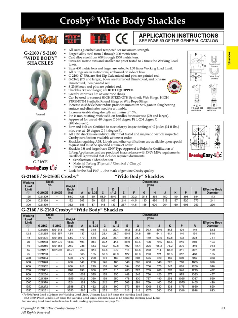Crosby Wide Body Metric for reference Industries Nature