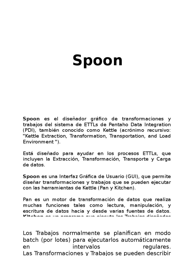 Guía de Instalación y Uso de Spoon PDI | PDF | Mac OS | Interfaz de ...