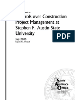 Controls Over Construction Project Management at Stephen F. Austin State University