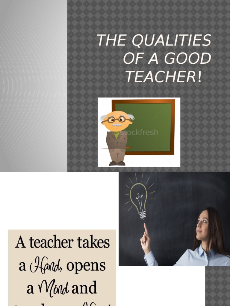 Essential Qualities of a Good Teacher | PDF | Career & Growth | Self ...