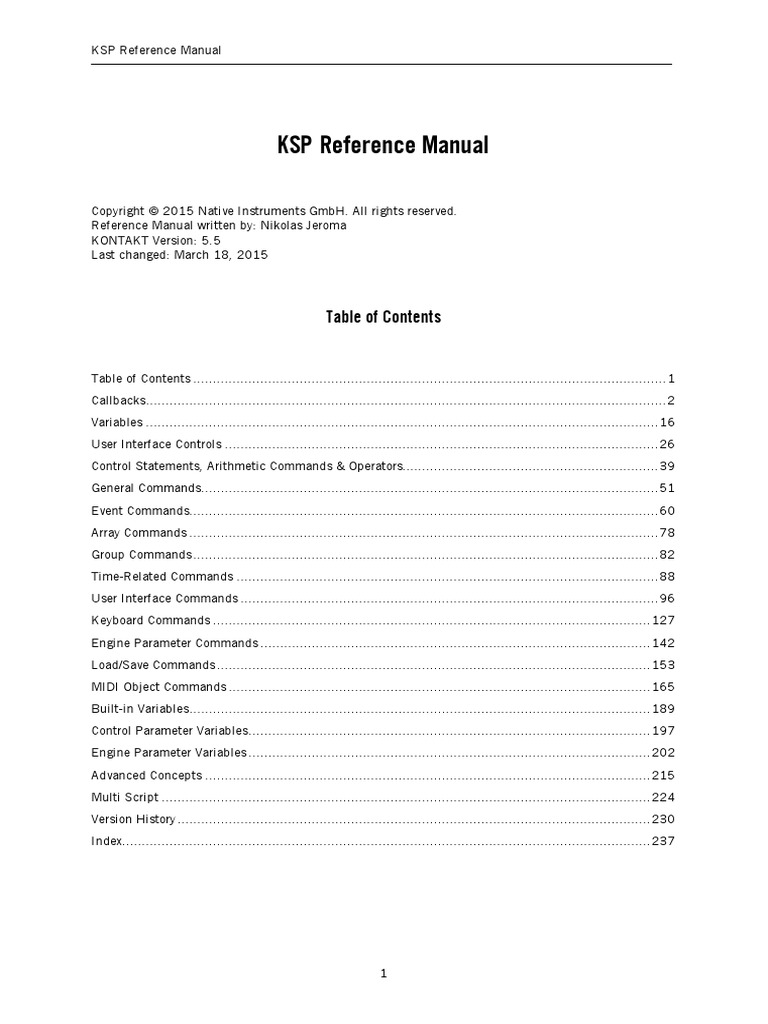 KSP Reference Manual PDF | PDF | Array Data Type | Variable (Computer ...