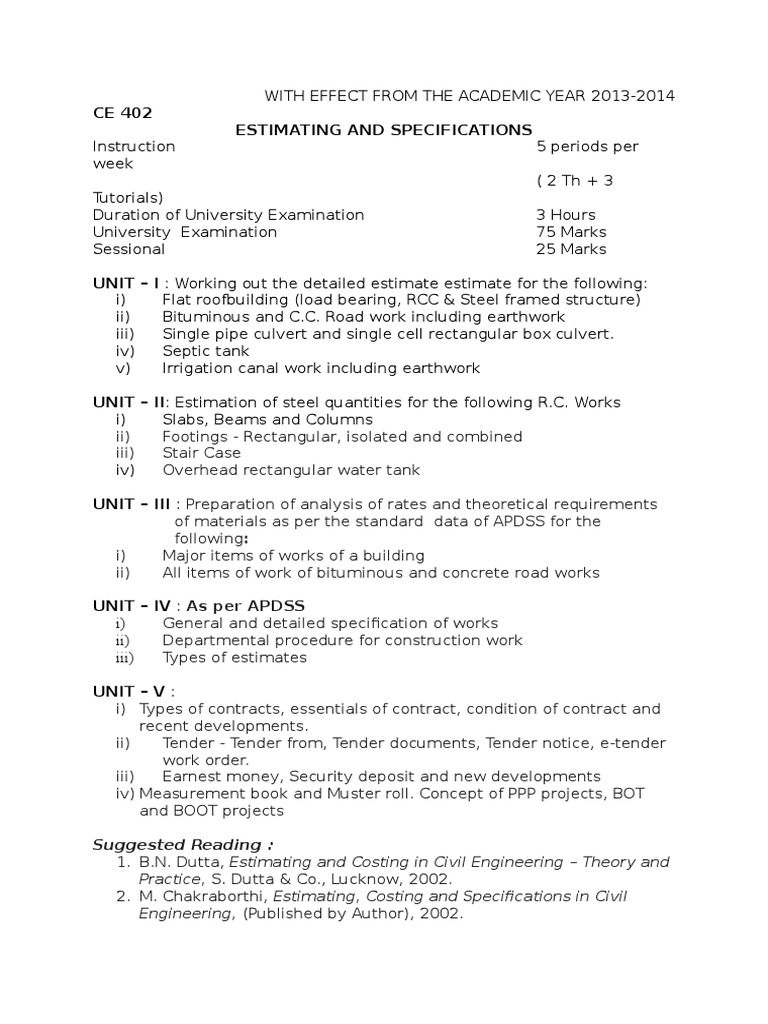 Civil Engineering Estimation Guide | PDF
