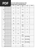 Roots Test Series Sechdule For SESSION 2016-17 MATRIC (9TH) : U-1 1 1 7a U-2 2 2 7 U-3 3 3a 8 OFF