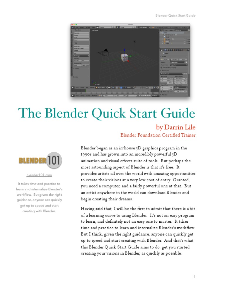 Blender Quick Start Guide 11-2016 PDF | PDF | 3 D Computer Graphics ...