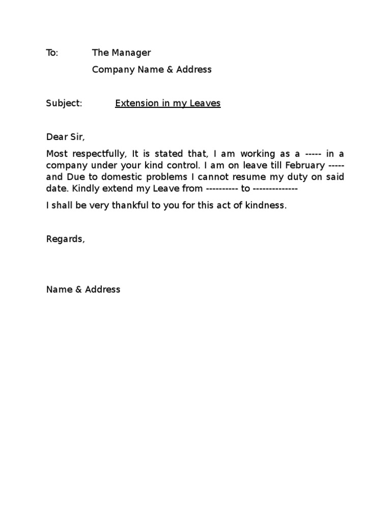 Leave Extension Request Letter | PDF | Career & Growth | Law