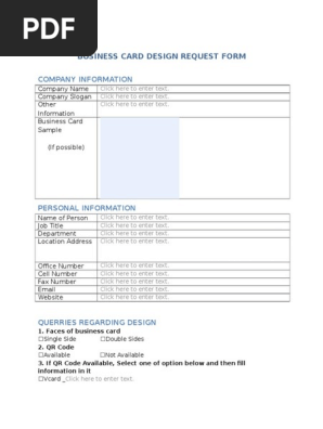 Business Card Design Request Form2