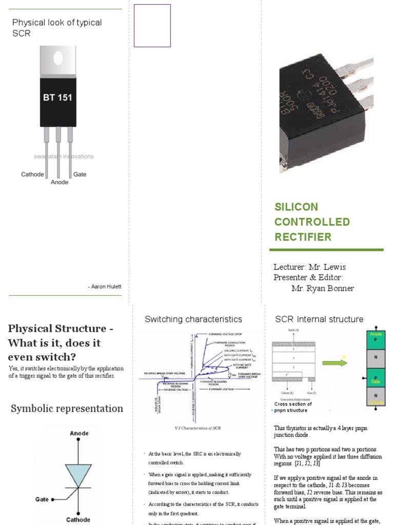 Physical Look of Typical SCR: Silicon Controlled Rectifier | PDF