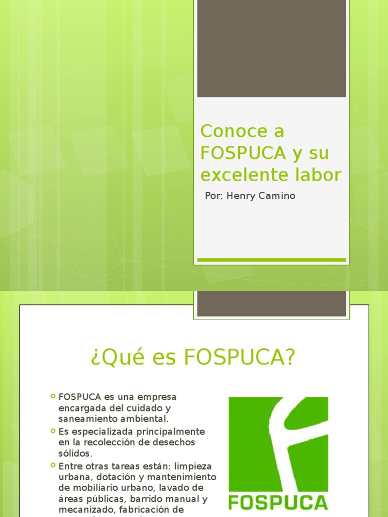 FOSPUCA: 35 Años de Saneamiento Ambiental | PDF