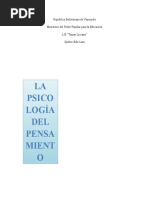 La Psicología Del Pensamiento