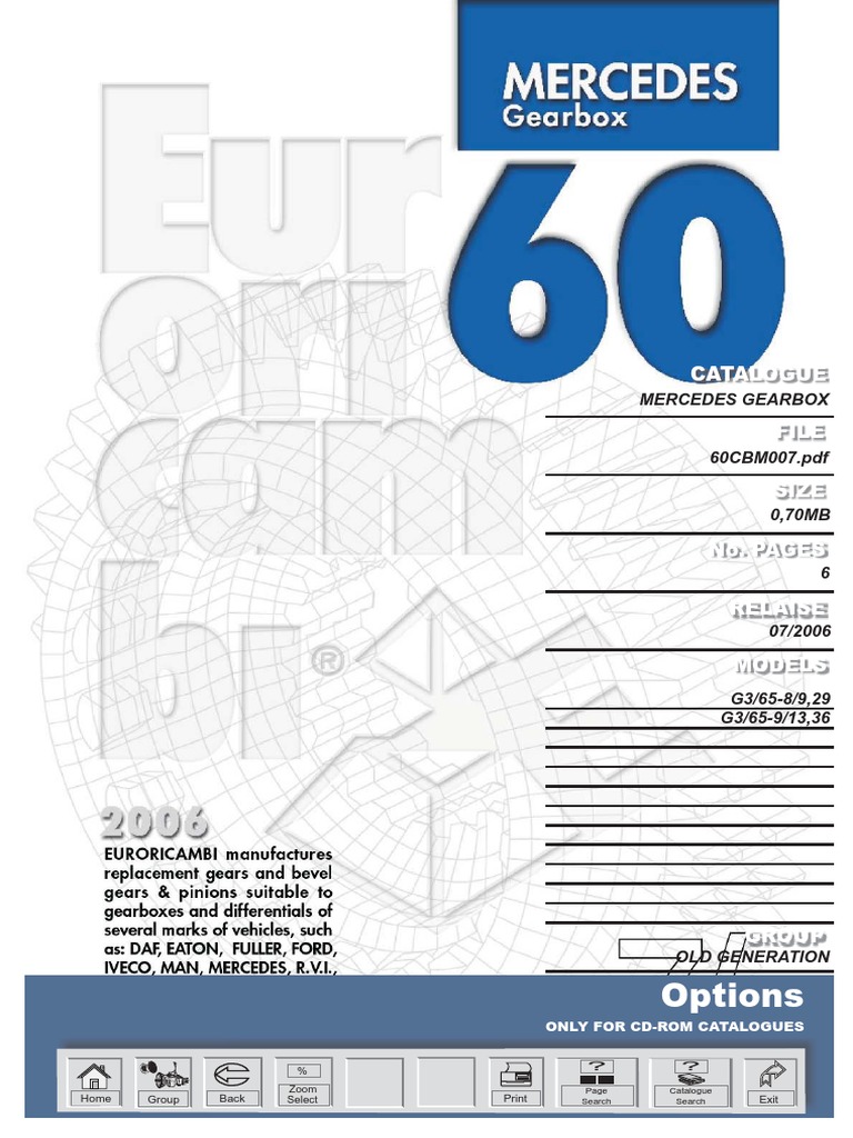 Mercedes Gearbox Catalogue PDF PDF Gear Kinematics