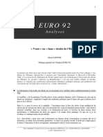EURO 92 Analyses. «Vrais» Ou «Faux» Droits de l Homme. Henri LEPAGE. Délégué Général de l Institut EURO 92. N 3-15 Décembre 1998