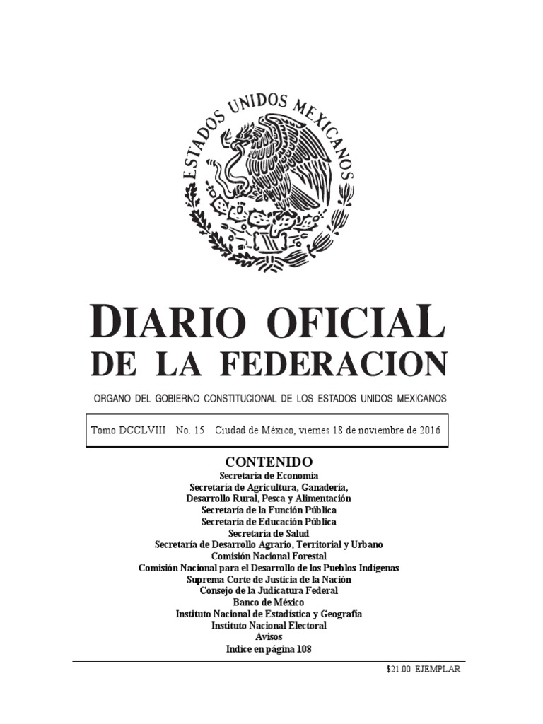 Diario Oficial de La Federacion México Business