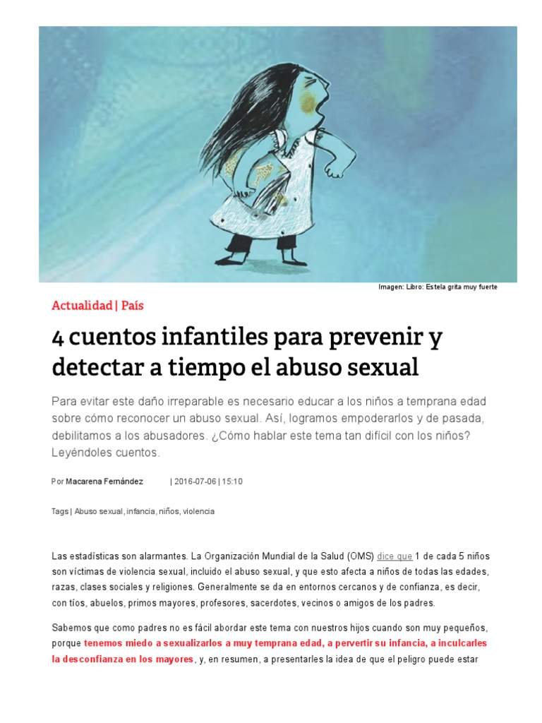 4 Cuentos Infantiles para Prevenir y Detectar A Tiempo El Abuso Sexual ...