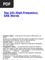 Top 101 High Frequency GRE Words