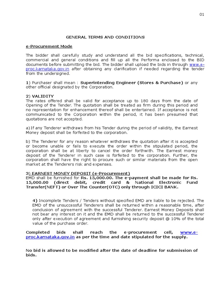 Tender Document Guarantee Private Law