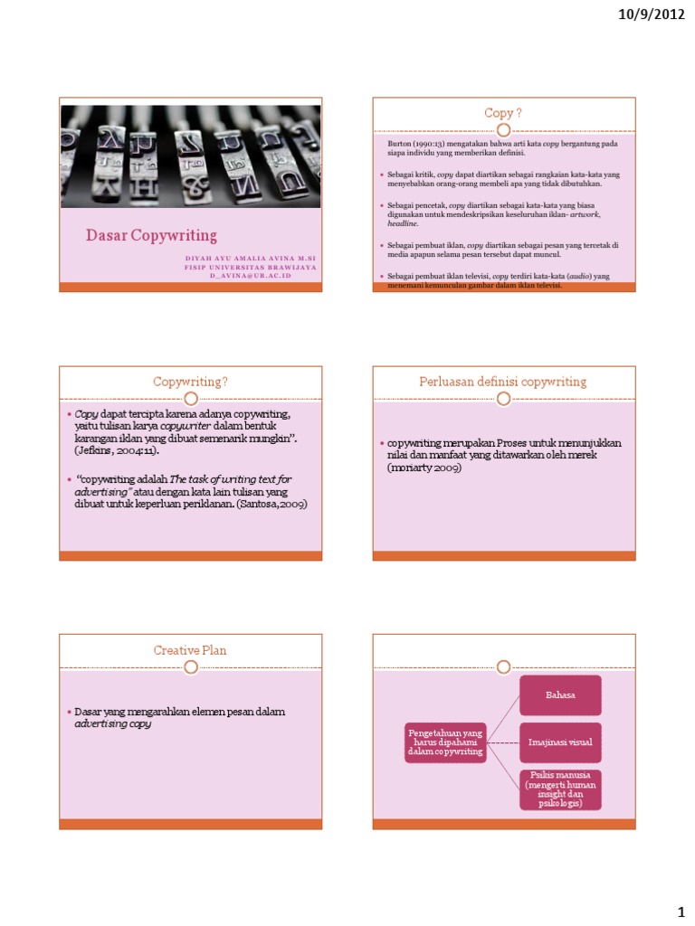 Pertemuan 5.1 Dasar Copywriting | PDF