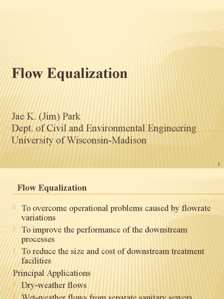 426 Flow Equalization Sewage Treatment Hydraulic Engineering