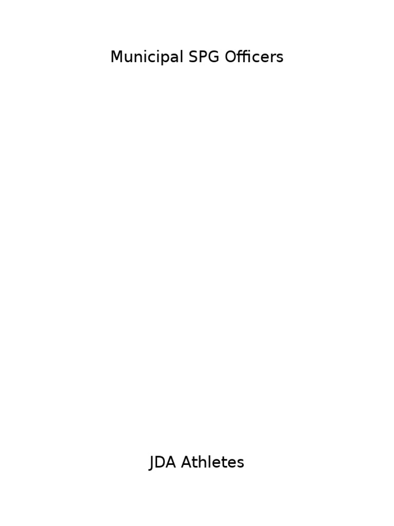 Municipal SPG Officers | PDF