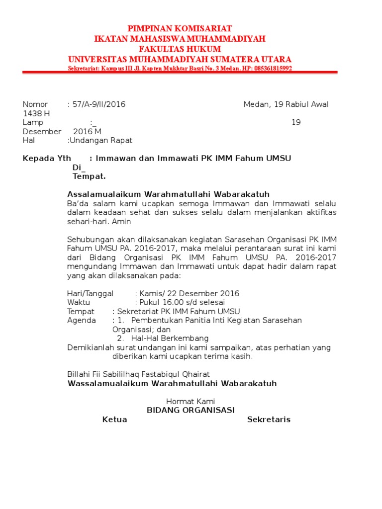 Surat Undangan Rapat