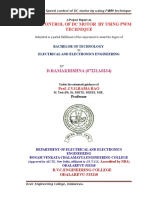 Project Report On Speed Control of DC Motor by Using PWM Technique