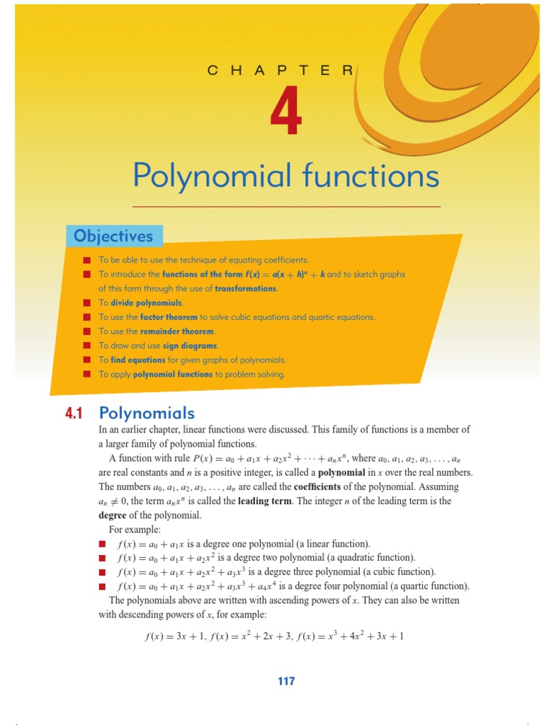 Polynomial Functions and Techniques | PDF | Polynomial | Division ...