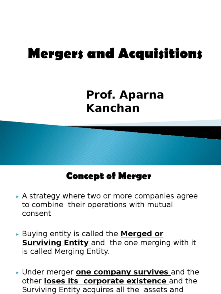 Understanding Merger Surviving Entities | PDF | Mergers And ...