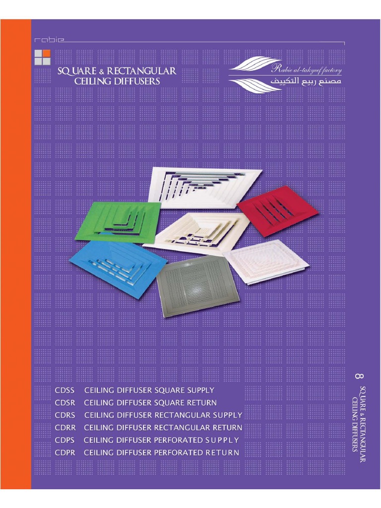 Al Rabie Factory Grilles Catalog | PDF | Duct (Flow) | Dynamics (Mechanics)