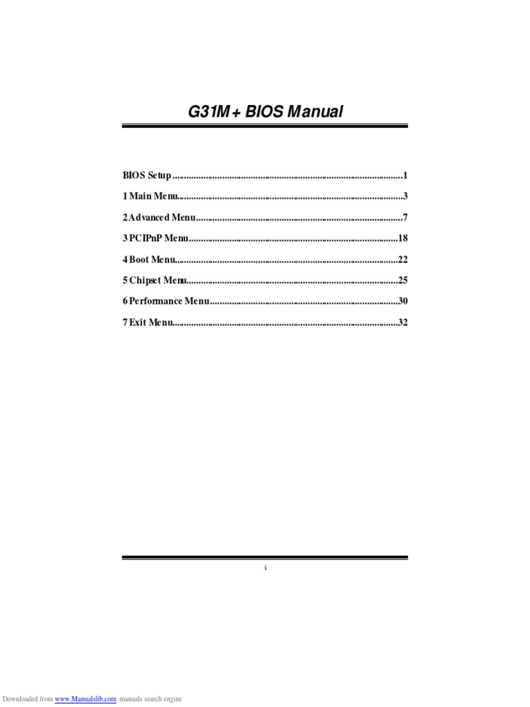 g31m Plus Bios Manual PDF Bios Booting