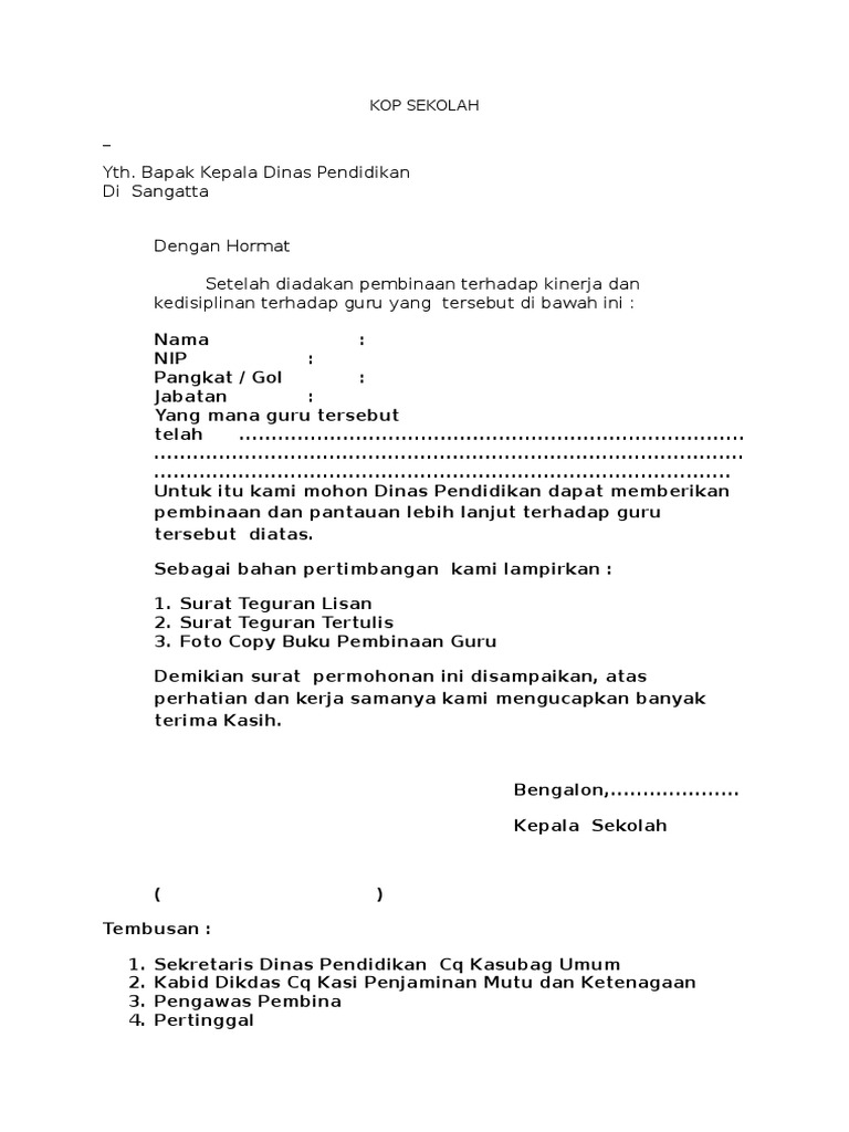FORMAT SURAT PERMOHONAN PEMBINAAN KE DINAS.docx