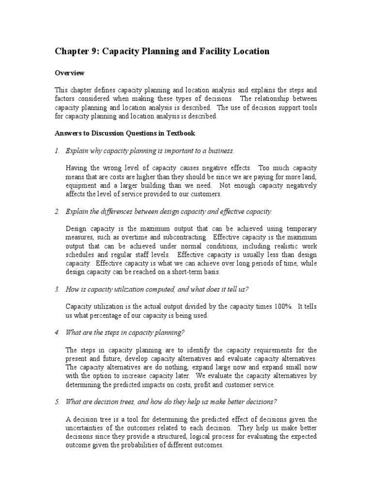 Capacity Planning & Location Analysis Guide | PDF
