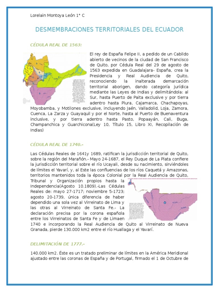 Desmembraciones Territoriales Del Ecuador Ecuador Colombia