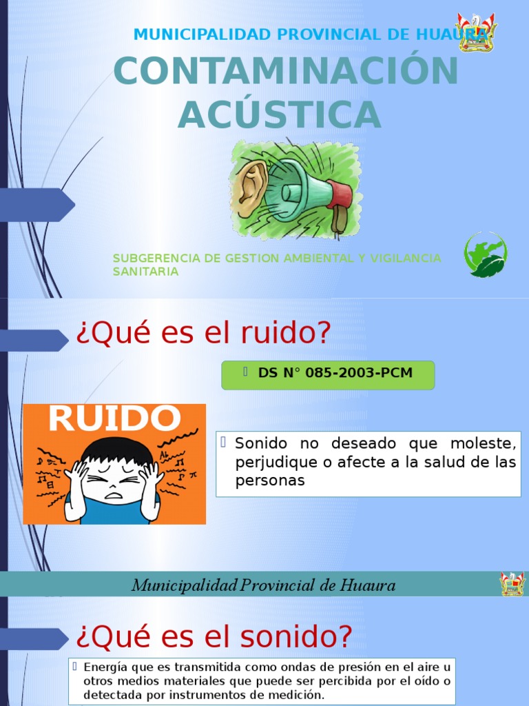 Contaminaciónacústica.pptx Contaminación Sonido Prueba gratuita de 30 días Scribd