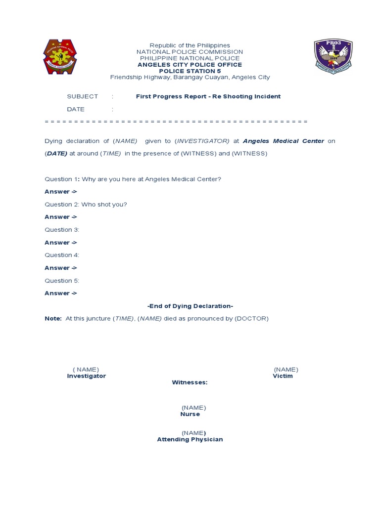 Dying Declaration Format Example | PDF | Law
