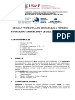 Sílabo Contabilidad y Legislación Tributaria i - 2013 - i - II