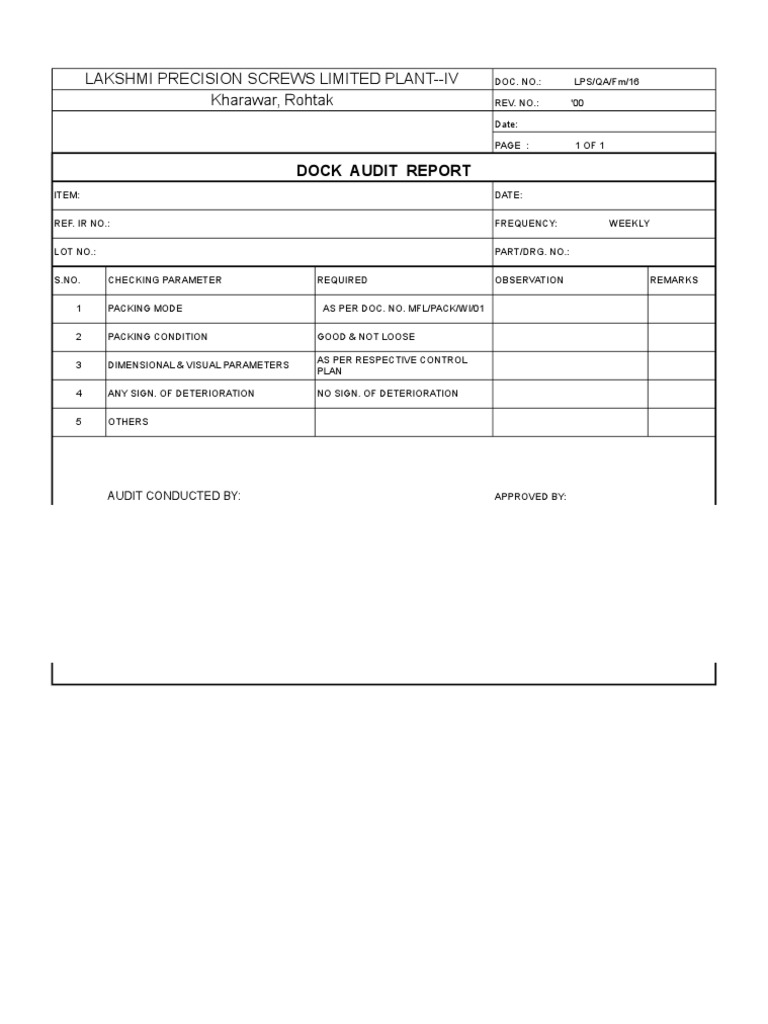 Dock Audit Report16