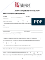 Travel Bursary Application Form