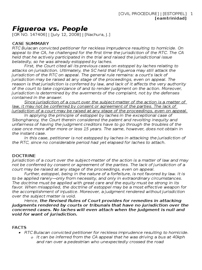 Figueroa Vs People PDF Estoppel Laches (Equity)