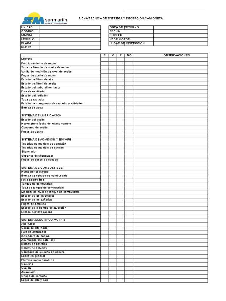 Checklist Vehículos Vehículo de motor Prueba gratuita de 30 días Scribd