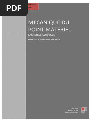161615749 Exercices Corriges Mecanique Du Point Acceleration