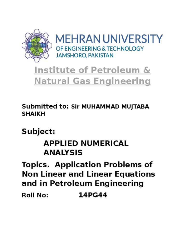 Institute of Petroleum & Natural Gas Engineering | PDF