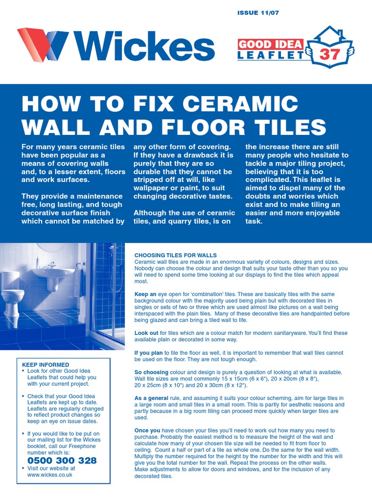 Wickes How To Lay Ceramic Tiles Tile Flooring