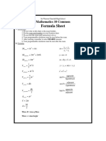 Revised Math 10 Formulas 2015