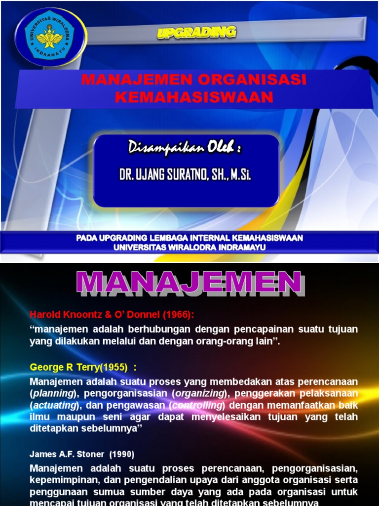 Paparan Manajemen Organisasi Mahasiswa Ppt